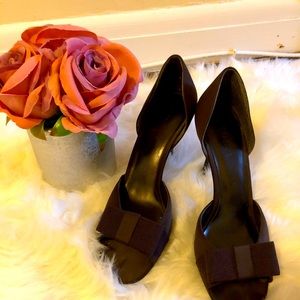 Chocolate brown peep toed heels
